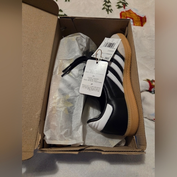 Adidas Samba Kids Sneakers - Black, White, and Tan - Picture 6 of 6